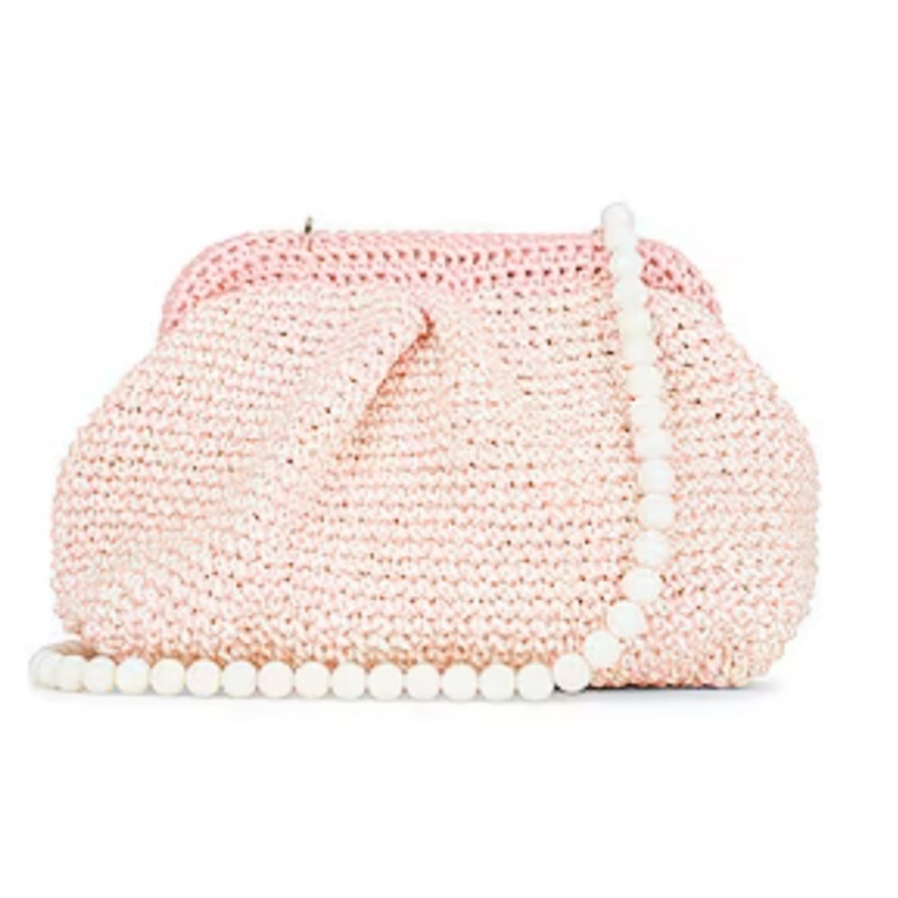 My Beachy Side Crochet Two Tone Clutch In Pink
